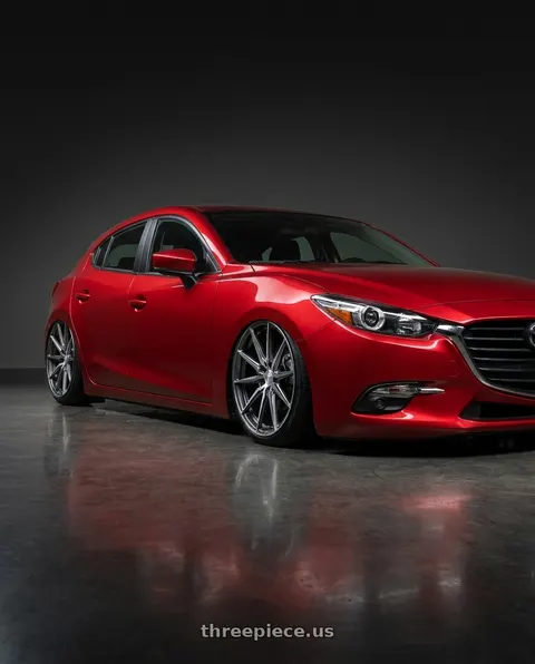 2018 Mazda 3 with Vossen HF-3 5x114.3 19x9.5 +40 Gloss Graphite Polished wheels