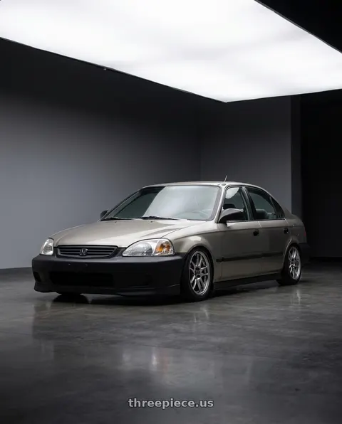 2000 Honda Civic DX with Work Emotion Cr Kiwami 4x100 16x6.5 +42 Gt Silver wheels