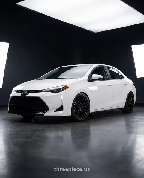 2018 Toyota Corolla with KATANA RACING KR01 5x100 17x7.5 +40 Matte Black wheels