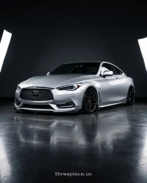 2020 INFINITI Q60 with Avant Garde Wheels M520R 5X114.3 20x10 +35 Gloss Black wheels