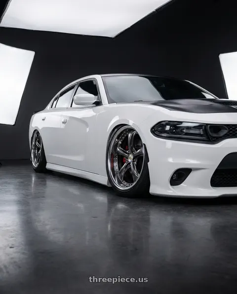 2021 Dodge Charger Scat Pack with Work Wheels VS-KF 5x114.3 20x11+66 Brilliant Silver Black A Disk FULL REVERSE wheels
