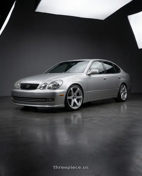 2001 Lexus GS300 with Enkei T6S 5x114.3 18x8.5+35 Matte Silver wheels