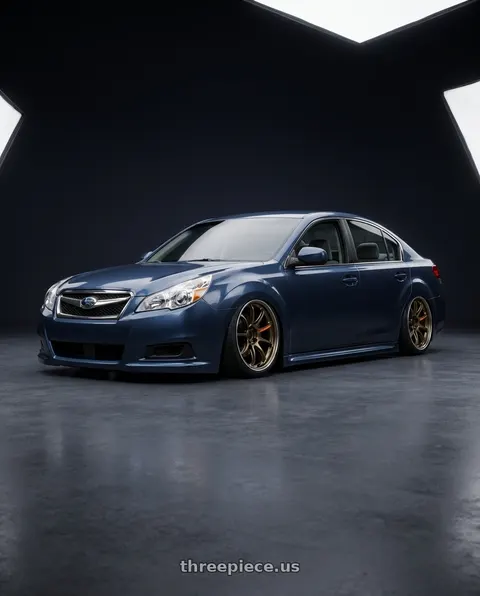 2014 Subaru Legacy 2.5i with Work Emotion Zr10 5x100 18x8.5 +38 Titanium Diamond Lip Cut wheels