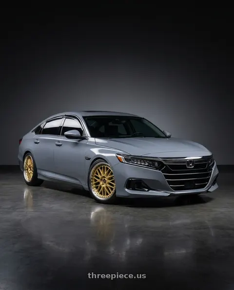 2021 Honda Accord with Work Vs-Xx 5x114.3 18x7.5+45 A Disk Gold wheels
