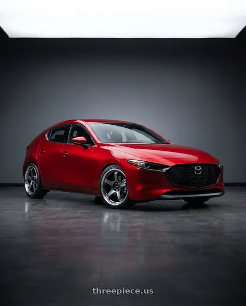 2024 Mazda 3 with Advan Racing GT BEYOND 5x114.3 19x9.0 +43 MACHINING & HYPER PLATINUM BLACK wheels