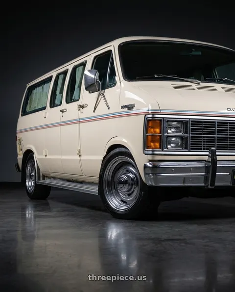1979 Dodge B200 with Vision American-Muscle 55 Rally 5x139.7 15x8-12 Silver wheels