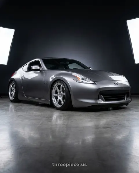 2009 Nissan 370Z with Gram Lights 57DR 5x114.3 19x10.5+12 Grace Silver wheels