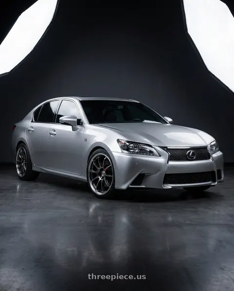 2014 Lexus GS350 F Sport with Work Emotion Zr10 5x114.3 19x9.5 +38 Glim Black Diamond Rim cut wheels