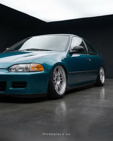 1993 Honda Civic with Enkei RPF1 4x100 16x8+38 Silver wheels