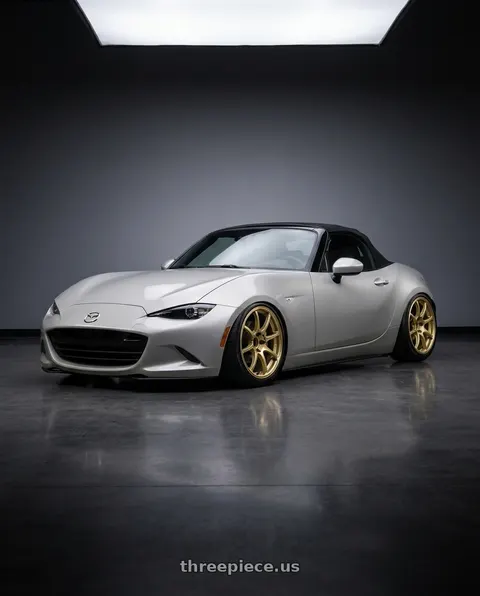 2021 Mazda MX-5 Miata with Advan RCIII 5x114.3 17x7+45 Gold wheels