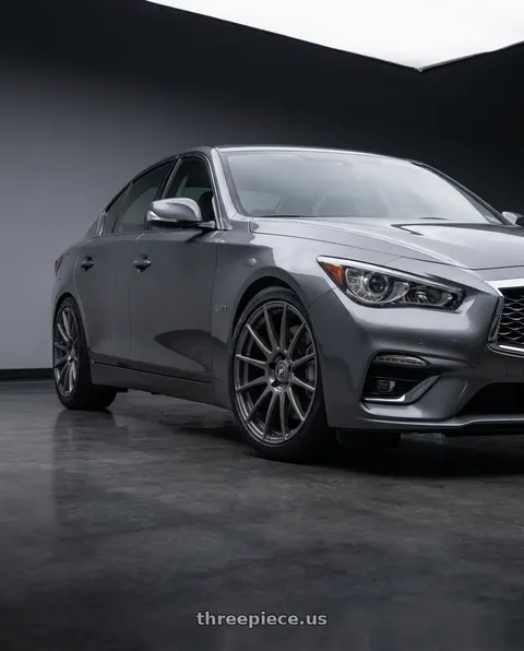 2021 INFINITI Q50 with Forgestar CF10 5x114.3 19x9 +35 Gloss Anthracite wheels