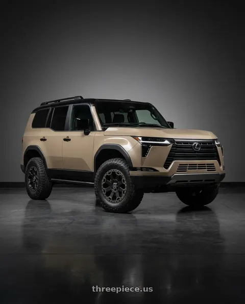 2025 Lexus GX550 with Black Rhino WARLORD 5X114.3 17X8 +35 MATTE BLACK W/ MACHINED DARK TINT wheels