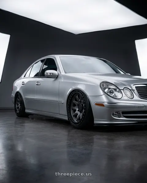 2004 Mb w211 with Black Rhino CALICO 5X127 17X8.5 0 MATTE GUNMETAL W/ MATTE BLACK LIP wheels