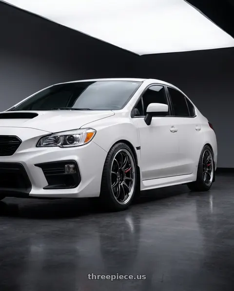 2021 Subaru WRX with Work Emotion Zr10 5x114.3 18x9.5 +38 Glim Black Diamond Rim cut wheels
