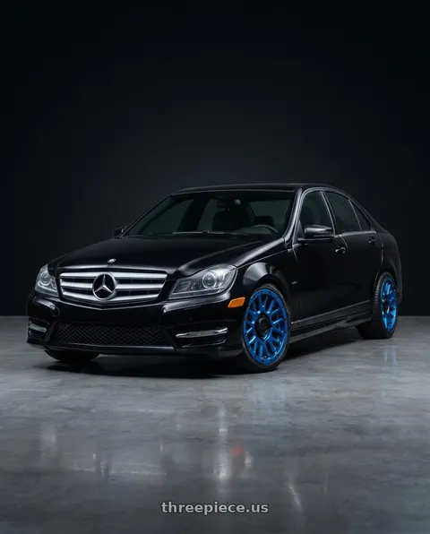 2012 Mercedes-Benz C350 with Black Rhino Powersports LA PAZ UTV 4X110 15X7 +36 BLUE W/ BLACK BOLTS wheels