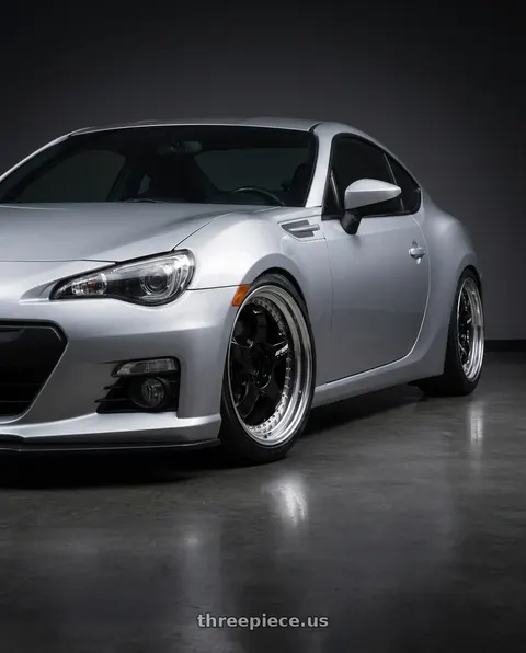 2014 Subaru BRZ with Work Meister S1 3P 5x100 18x8+43 R Disk Black wheels