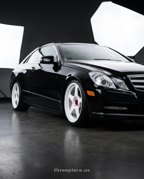 2013 Mercedes-Benz E350 4Matic with R6061 Forged R1 5x112 18X8.5 +35 Championship White wheels