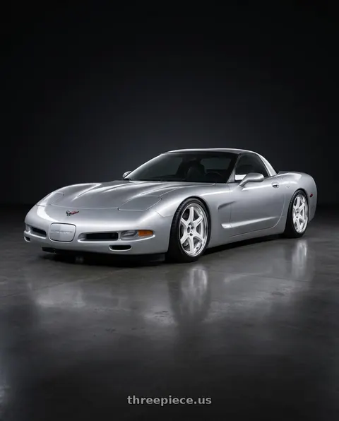 2000 Chevrolet Corvette with Work T7r 2P 5x120 18x9.5 +38 WHITE wheels