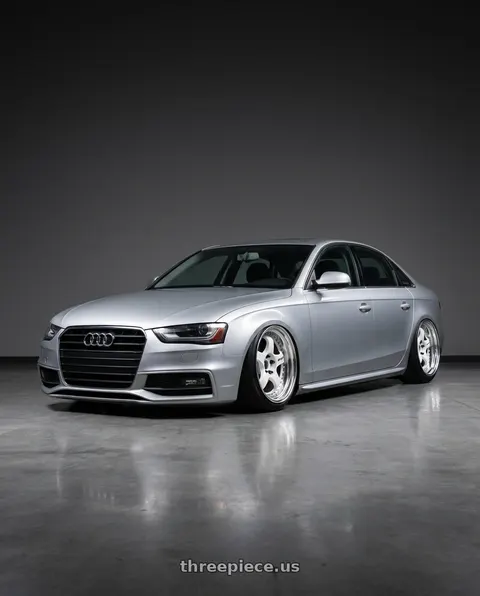 2016 Audi A4 with Work Meister S1 3P 5x112 18x8.5+35 L Disk White wheels
