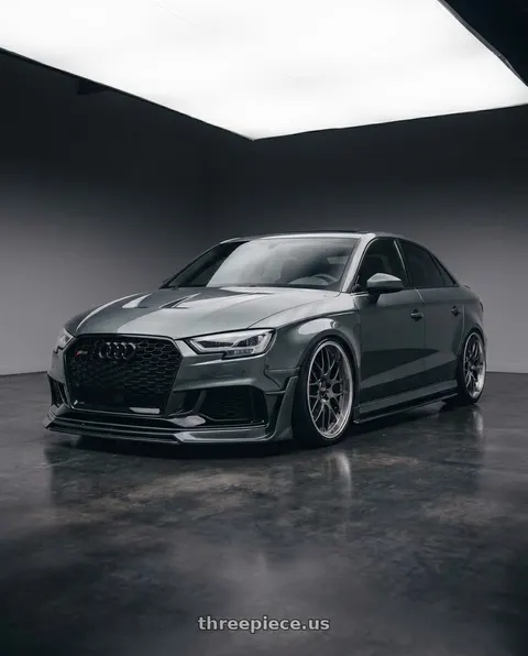 2015 Audi S3 with Volk Racing G025 5x112 20x10+25 Formula Silver / DC wheels