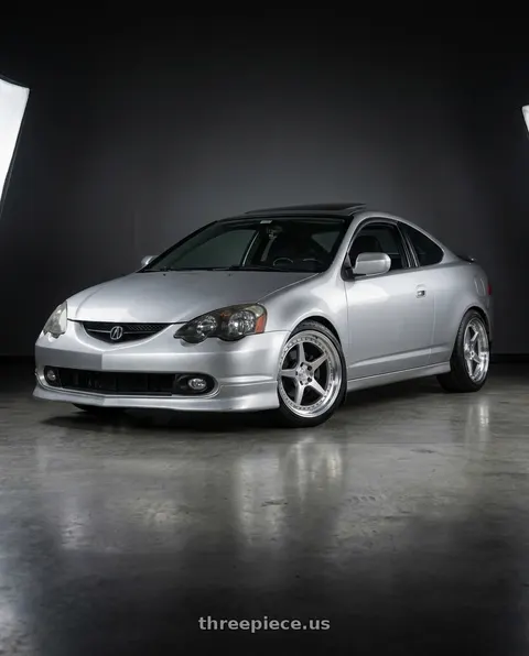 2003 Acura RSX Type-S with Aodhan DS09 5x114.3 18x8.5+35 Silver w/Machined Face wheels