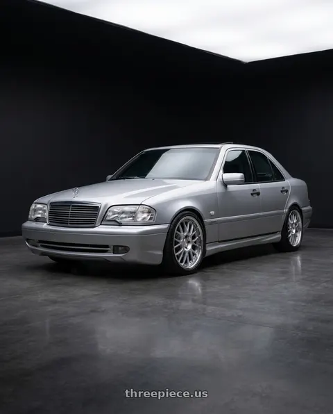 1998 Mercedes-Benz C43 AMG with SSR Professor MS1R 5x112 17x8+31 HP Disk Silver wheels