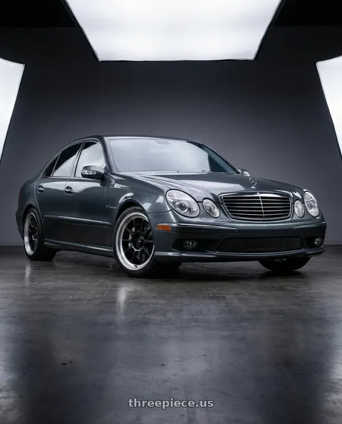2005 Mercedes-Benz E55 AMG with Konig Countergram 5x112 19x9.5+30 Matte Black / Matte Machined Lip wheels