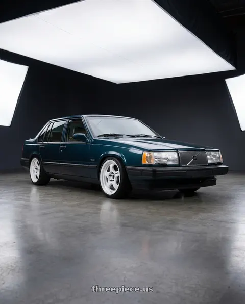 1991 Volvo 940 SE with Work Meister S1 2P 5x108 15x7+12 A Disk Black wheels