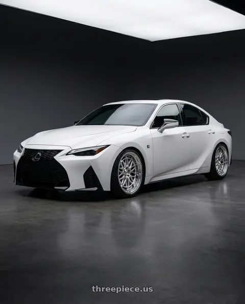 2022 Lexus IS300 with Work Gran Seeker Dmx 5x114.3 20x9.5+45 O Disk Machined Silver Polish wheels