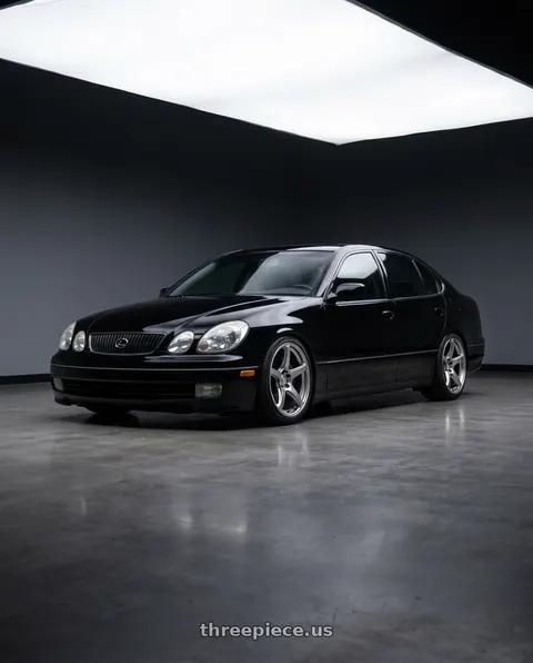 2003 Lexus GS430 with Work Emotion T5r 5x114.3 18x8.5 +45 Glow Silver wheels