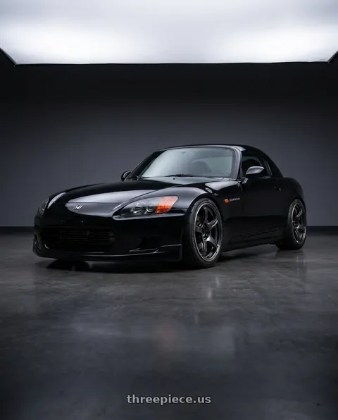 2000 Honda S2000 with Advan Racing TC4 5x114.3 17x9.0 +45 BLACK GUNMETALLIC & RING wheels