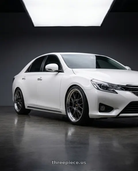 2014 Toyota Mark X with BBS LM-R 5x114.3 19x8.5+43 Diamond Black wheels