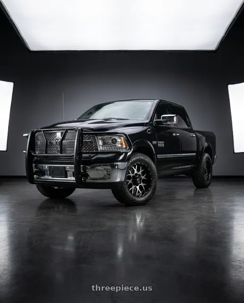 2016 Ram 1500 with FULL THROTTLE FT0151 5x139.7/5x150 18x9-12 BLACK  / MACHINED wheels