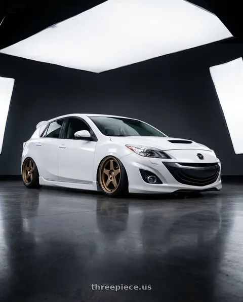 2012 Mazda 3 Mazdaspeed with Kansei K12B KNP 5x114.3 18x9 12 Bronze wheels