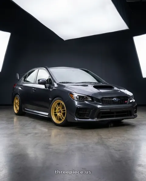2021 Subaru WRX with Enkei RPF1 5x114.3 17x9+35 Gold wheels