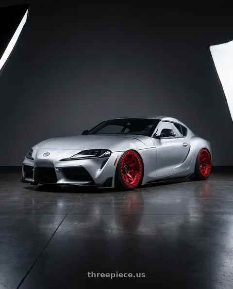 2023 Toyota GR Supra with Fuel 1PC D113 COVERT BEADLOCK 6X139.7 17X9 -15 CANDY RED wheels