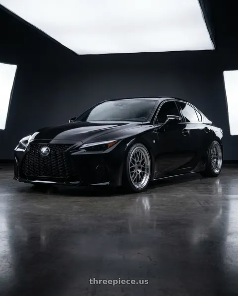 2025 Lexus IS350 with Aodhan AH02 5x114.3 18x8.5+35 Hyper Black w/ Machined Lip wheels