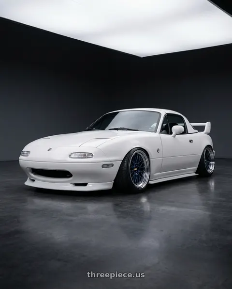1993 Mazda Miata with BBS LM 5x120 19x9.5 +22 Navy Blue / Diamond Cut Lip wheels