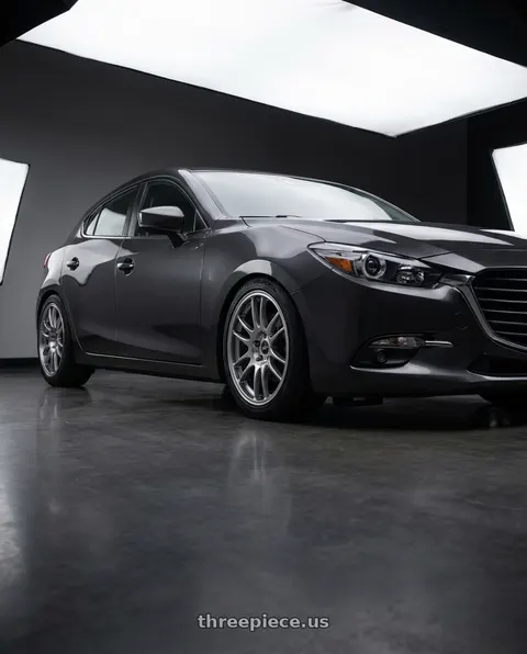 2017 Mazda 3 with Enkei GTC02 5x114.3 18x8+45 Hyper Silver wheels