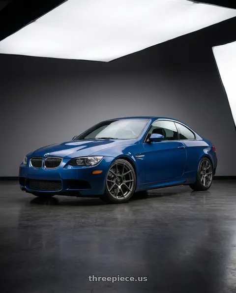 2008 BMW M3 with Konig Ampliform 5x112 18x8.5+43 Dark Metallic Graphite wheels