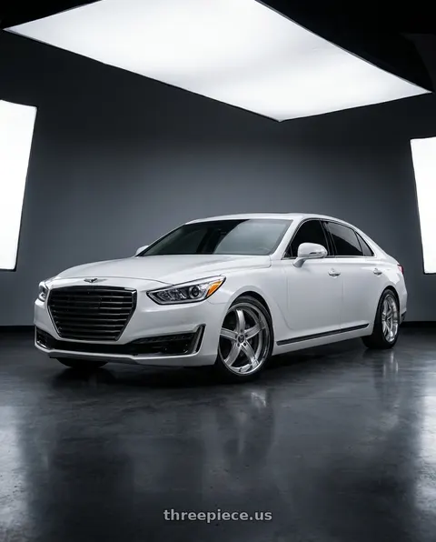 2018 Genesis G90 Ultimate with MARQUEE WHEELS M5330 5x114.3 20x10.5+40 SILVER /MACHINED/STAINLESS LIP wheels
