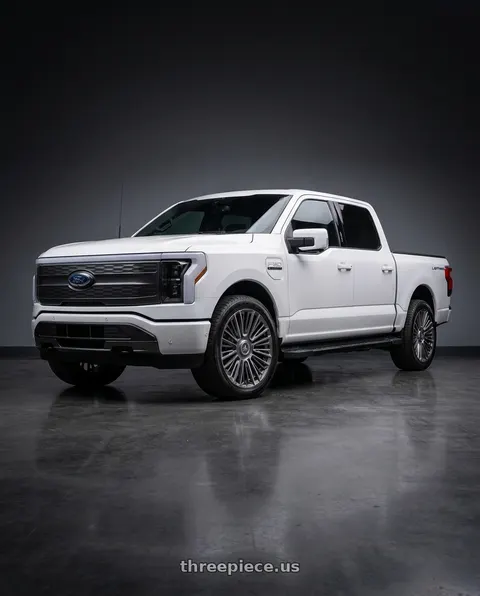 2022 Ford F-150 Lightning with Asanti Black AB049 PREMIER 6X135/6X139.7 26x10 +30 ANTHRACITE BRUSHED wheels