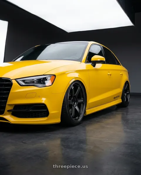 2017 Audi RS3 with Volk Racing TE37 SAGA S-PLUS BLACK SHADOW 5x112 20x10+15 Matte Translucent Black wheels