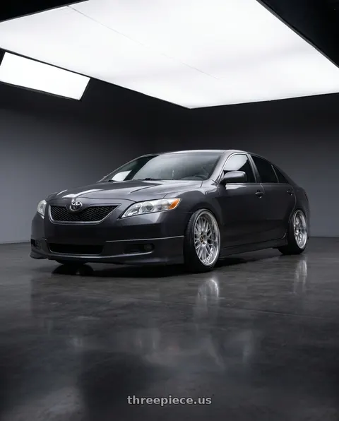 2007 Toyota Camry with Work Vs-Xx 5x114.3 20x14-33 T Disk Light Grey Silver wheels