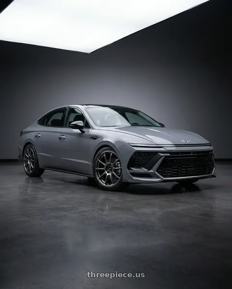 2025 Hyundai Sonata N Line with Advan RZ II 5x114.3 19x9.0+45 Racing Hyper Black And Ring wheels