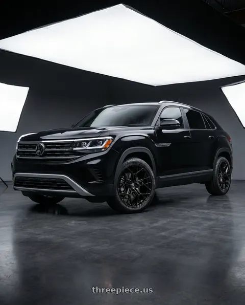 2024 Volkswagen Atlas Cross Sport with Fittipaldi FS371B 5x112 22x9 +25 Gloss Black wheels