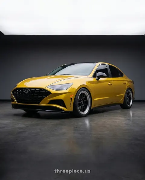 2021 Hyundai Sonata SEL Plus with Konig Countergram 5x114.3 19x9.5+35 Matte Black / Matte Machined Lip wheels