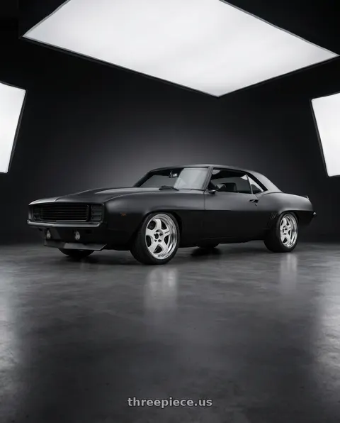 1969 Chevrolet Camaro with Work Meister S1 2P 5x120.65 15x8+0 A Disk White wheels