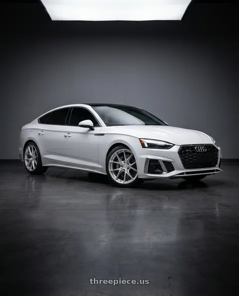 2023 Audi a5 s line with Aodhan AFF7 5x112 19x8.5+35 Gloss Silver Machined Face wheels
