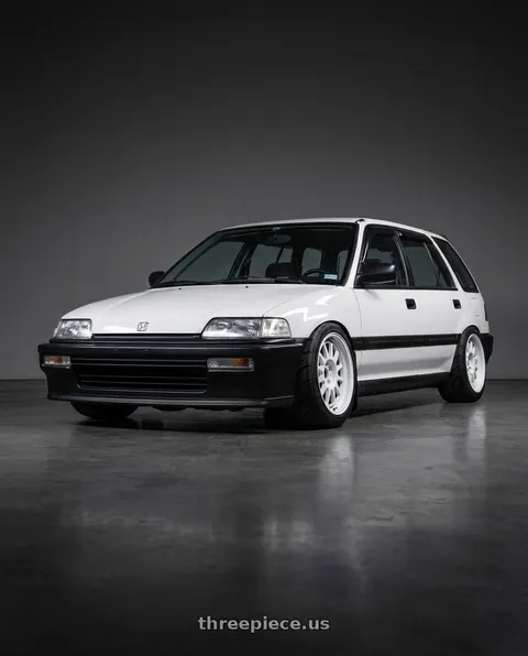 1991 Honda Civic with WedsSport Racing 2-Piece 4x100 15x7.0+37 White wheels